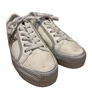 Vintage Havana Amaze 9 Womens Shoes Sz 8.5 Low White Gold Top Glitter Sneakers